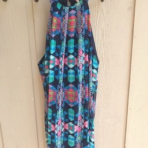 Vibrant Tribal Halter Dress